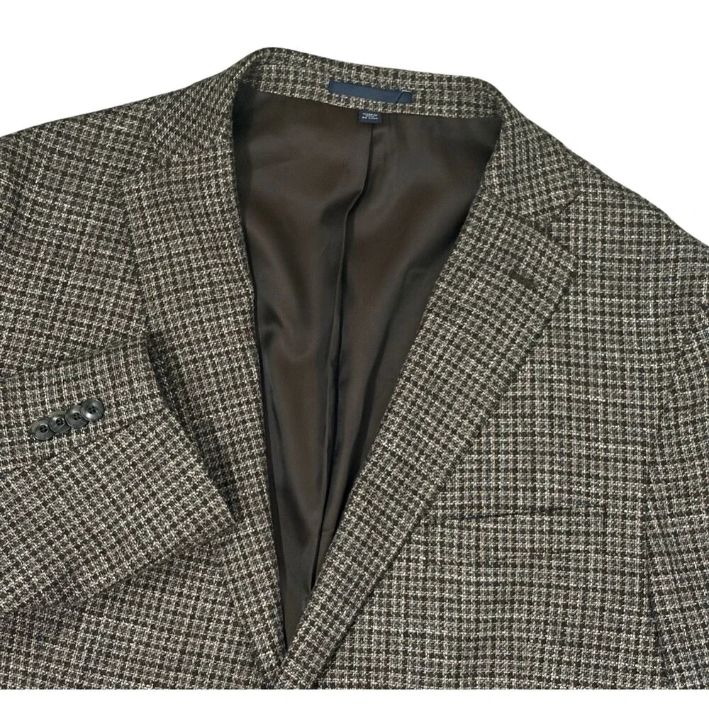 Jos A Bank 1905 48R Brown Check Relaxed Soft Shoulder Blazer Jacket Sport Coat